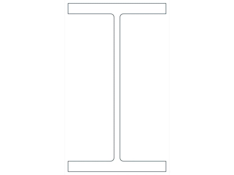 W18X130 Steel Section CAD block — line drawing preview of the DWG file