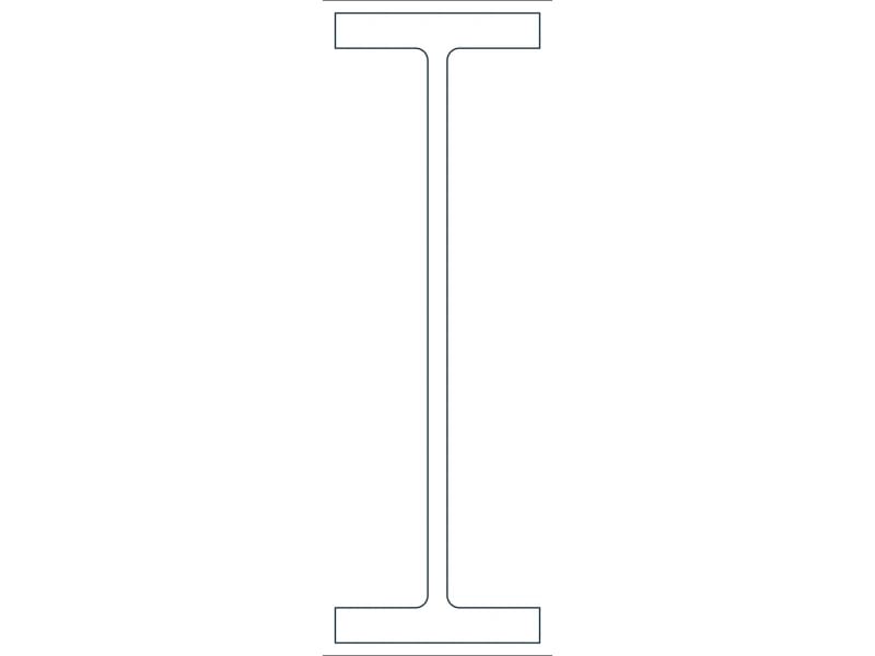 W36X318 Steel Section CAD block — line drawing preview of the DWG file