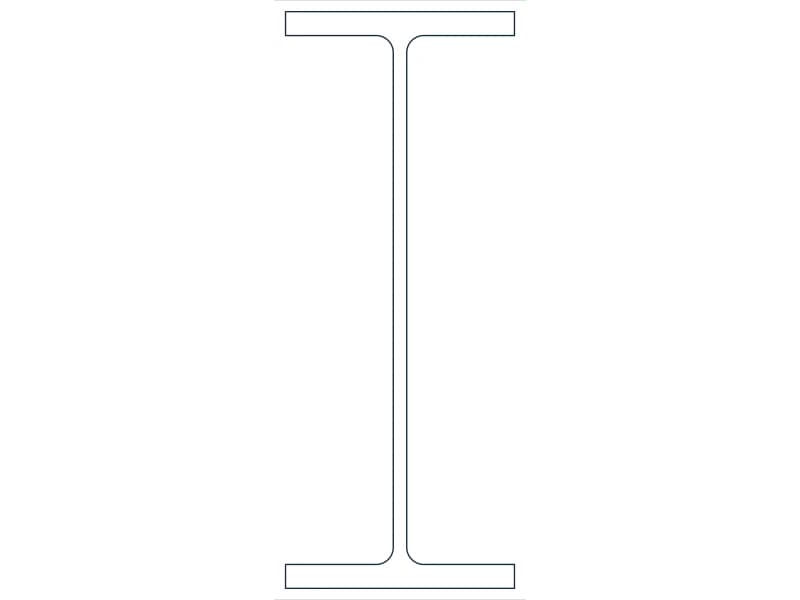W40X297 Steel Section CAD block — line drawing preview of the DWG file