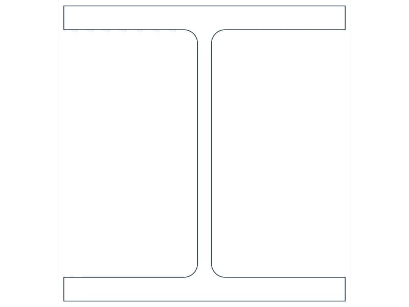 W8X48 Steel Section CAD block — line drawing preview of the DWG file