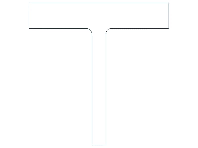 كتلة CAD قطاع فولاذي WT12X167.5 — معاينة رسم خطي لملف DWG
