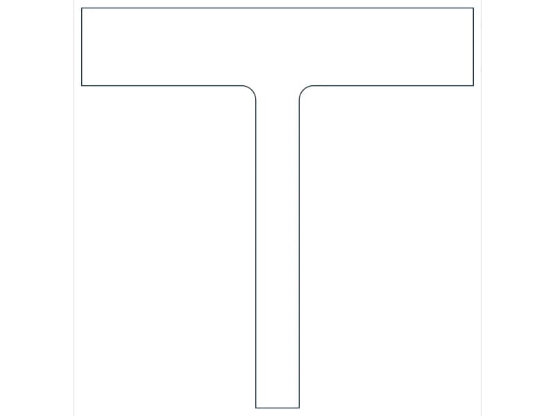 كتلة CAD قطاع فولاذي WT12X185 — معاينة رسم خطي لملف DWG