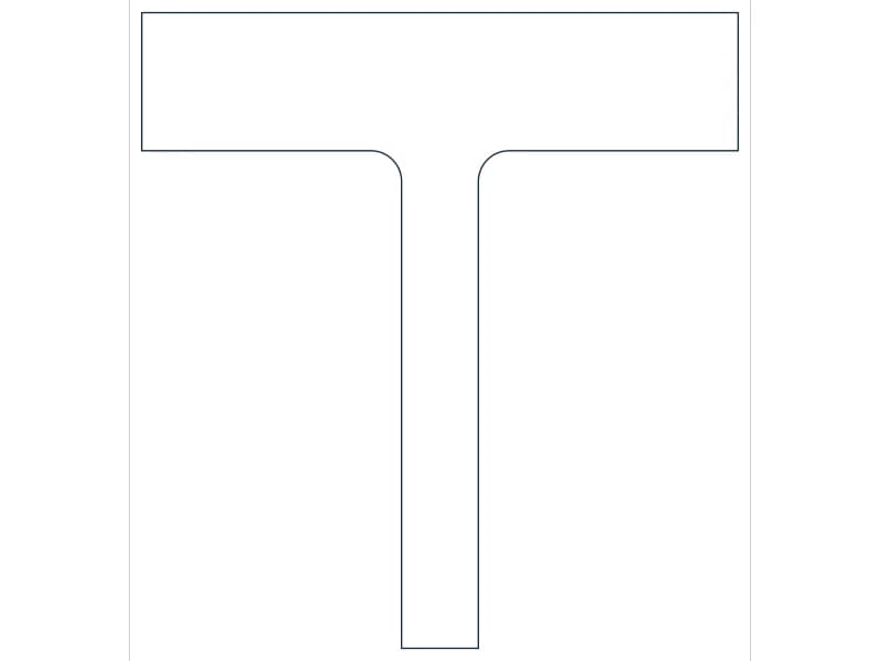 كتلة CAD قطاع فولاذي WT13.5X269.5 — معاينة رسم خطي لملف DWG