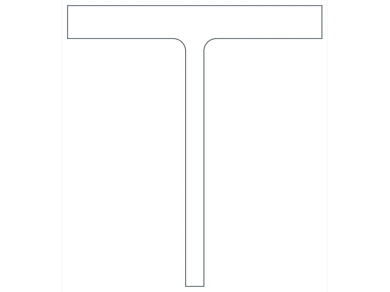 كتلة CAD مقطع فولاذي WT16.5X177 — معاينة رسم خطي لملف DWG