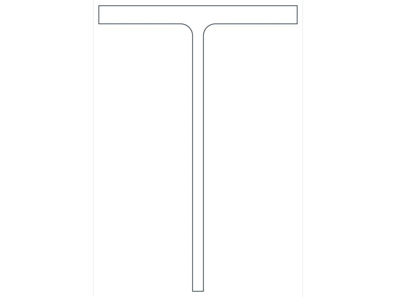 كتلة CAD مقطع فولاذي WT16.5X76 — معاينة رسم خطي لملف DWG
