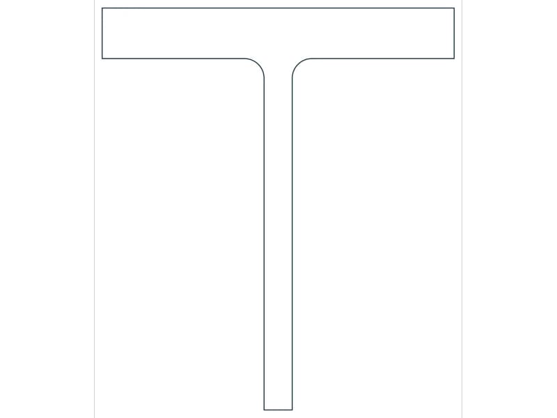 كتلة CAD مقطع فولاذي WT18X220.5 — معاينة رسم خطي لملف DWG