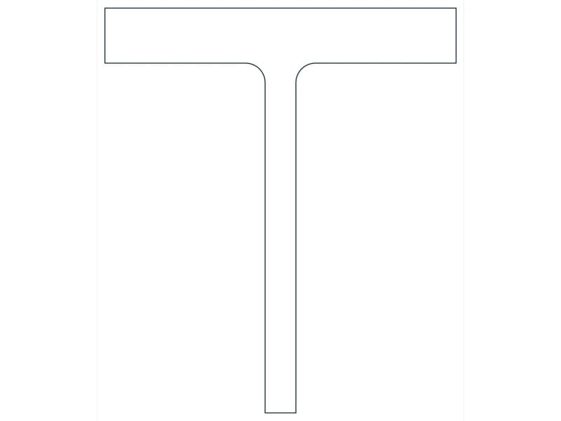 كتلة CAD مقطع فولاذي WT18X243.5 — معاينة رسم خطي لملف DWG
