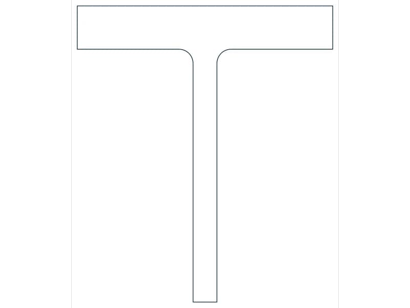 كتلة CAD مقطع فولاذي WT18X264.5 — معاينة رسم خطي لملف DWG