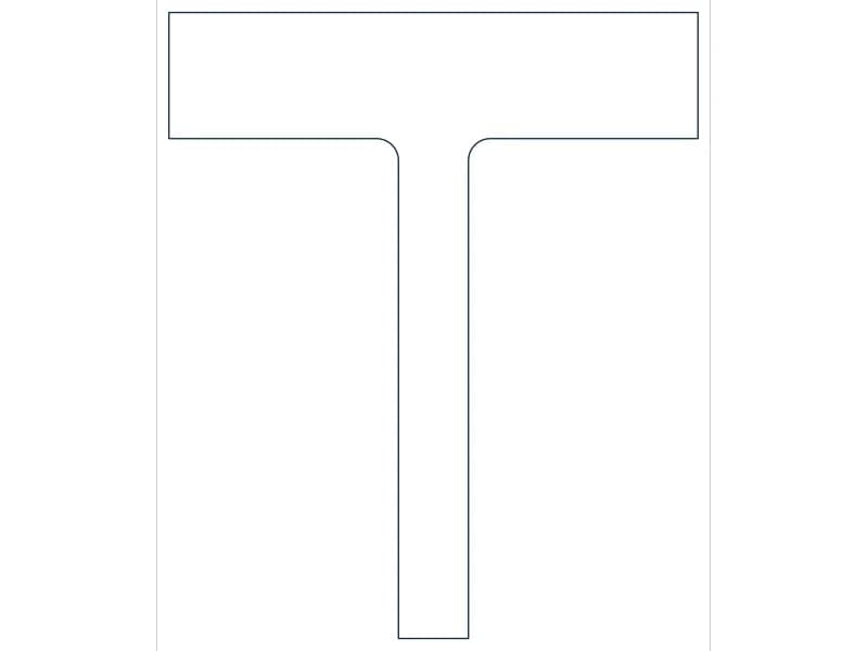 كتلة CAD مقطع فولاذي WT18X401 — معاينة رسم خطي لملف DWG
