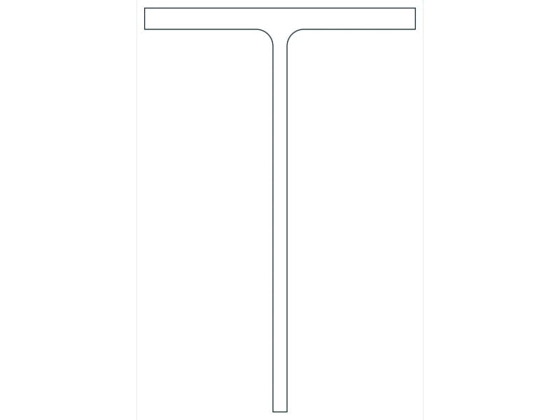 كتلة CAD مقطع فولاذي WT18X75 — معاينة رسم خطي لملف DWG