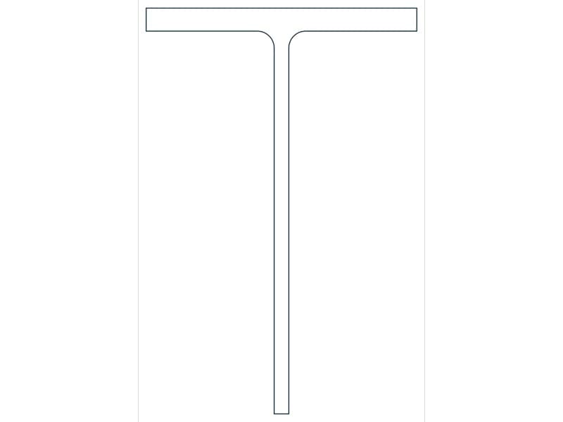 كتلة CAD مقطع فولاذي WT18X80 — معاينة رسم خطي لملف DWG