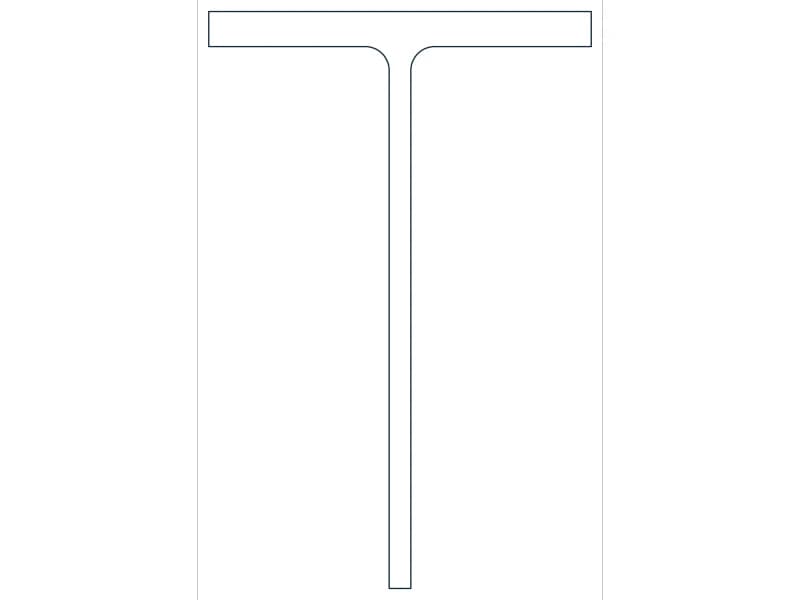 كتلة CAD مقطع فولاذي WT18X85 — معاينة رسم خطي لملف DWG