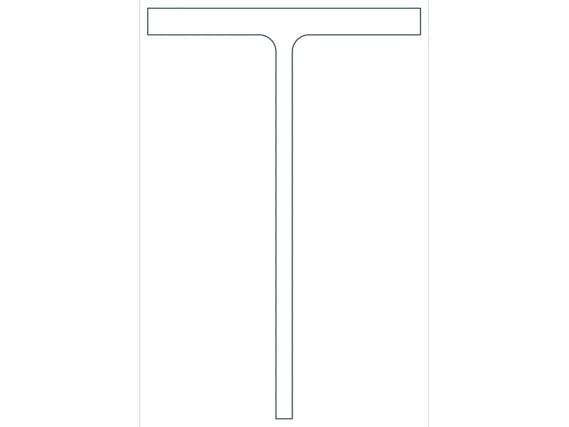 كتلة CAD مقطع فولاذي WT18X91 — معاينة رسم خطي لملف DWG