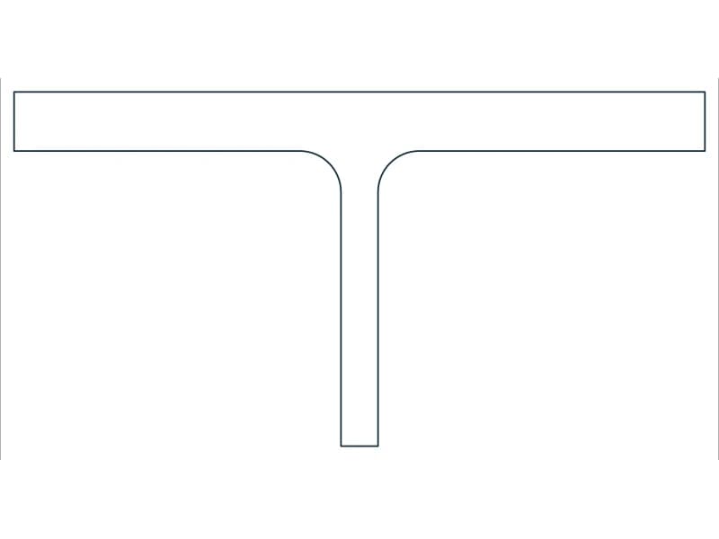 كتلة CAD قطاع فولاذي WT2.5X9.5 — معاينة رسم خطي لملف DWG