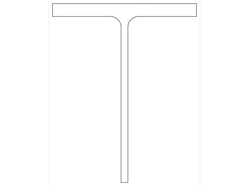 كتلة CAD مقطع فولاذي WT20X124.5 — معاينة رسم خطي لملف DWG