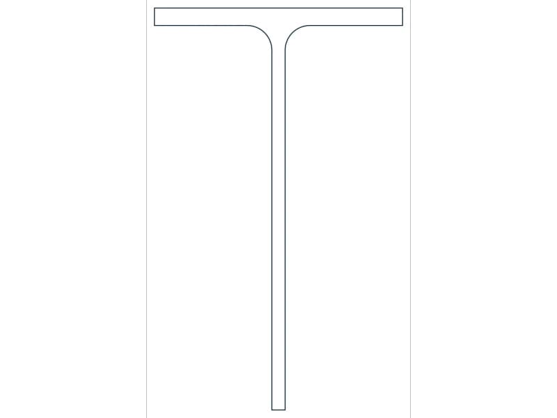 كتلة CAD مقطع فولاذي WT20X74.5 — معاينة رسم خطي لملف DWG