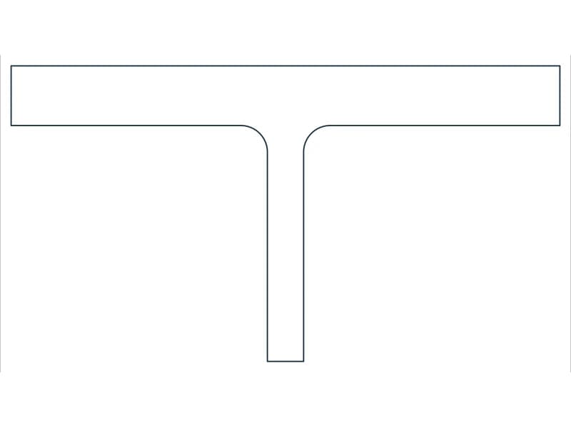 كتلة CAD قطاع فولاذي WT5X50 — معاينة رسم خطي لملف DWG