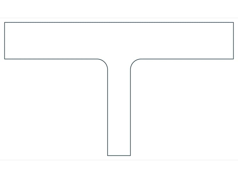 كتلة CAD قطاع فولاذي WT6X115 — معاينة رسم خطي لملف DWG
