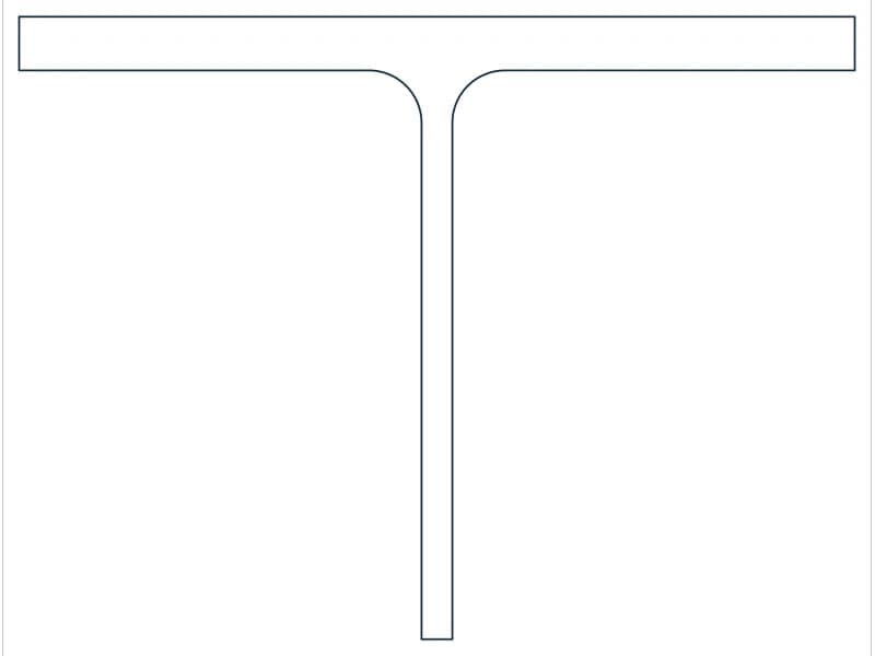 كتلة CAD قطاع فولاذي WT6X20 — معاينة رسم خطي لملف DWG