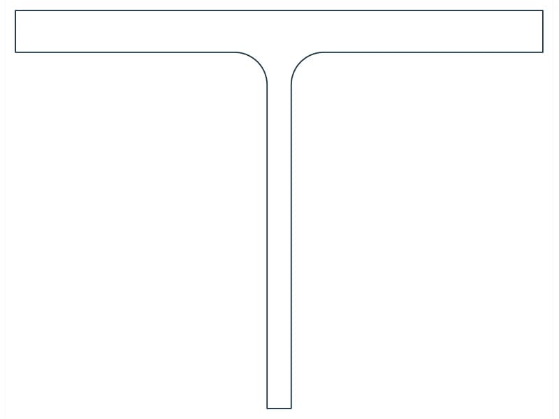 كتلة CAD قطاع فولاذي WT6X25 — معاينة رسم خطي لملف DWG