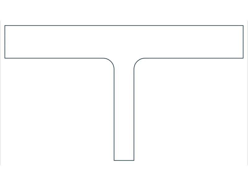 كتلة CAD قطاع فولاذي WT6X95 — معاينة رسم خطي لملف DWG