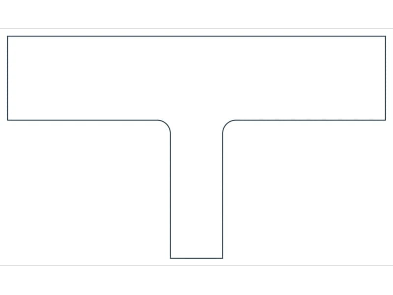 كتلة CAD قطاع فولاذي WT7X275 — معاينة رسم خطي لملف DWG