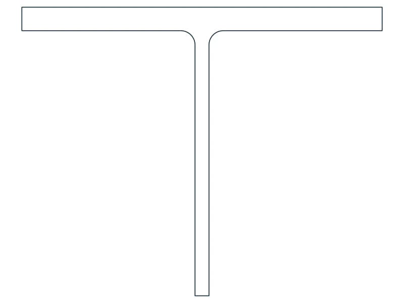 كتلة CAD قطاع فولاذي WT8X33.5 — معاينة رسم خطي لملف DWG