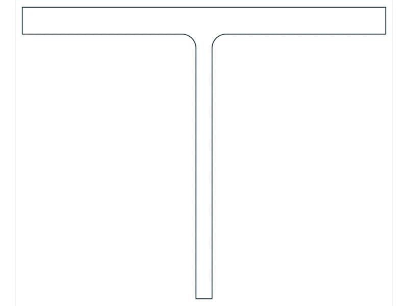 كتلة CAD قطاع فولاذي WT8X38.5 — معاينة رسم خطي لملف DWG