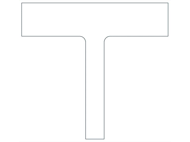 كتلة CAD قطاع فولاذي WT9X155.5 — معاينة رسم خطي لملف DWG