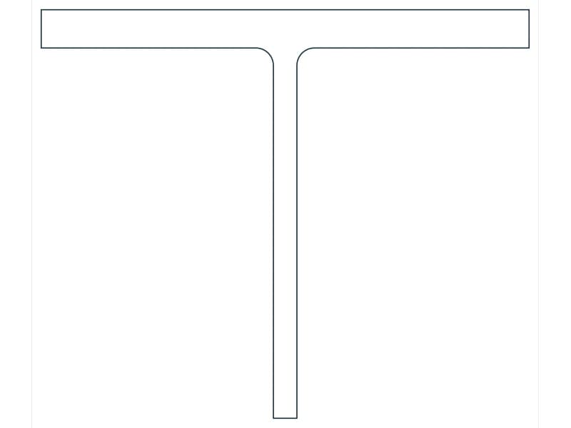 كتلة CAD قطاع فولاذي WT9X48.5 — معاينة رسم خطي لملف DWG