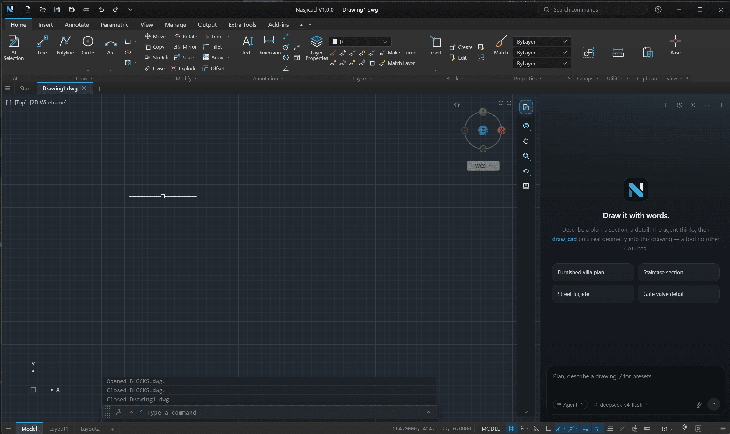 تطبيق NASJI CAD لسطح المكتب مع رسم ميكانيكي مفتوح
