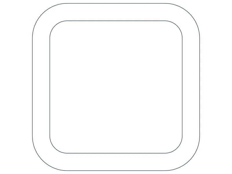 كتلة CAD مقطع فولاذي HSS3X3X5/16 — معاينة رسم خطي لملف DWG
