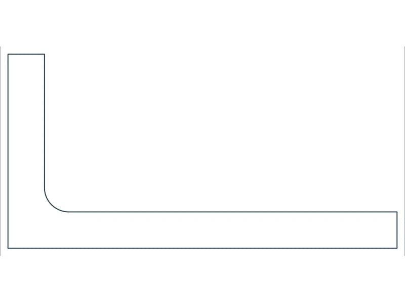 L8X4X3/4 Steel Section CAD block — line drawing preview of the DWG file