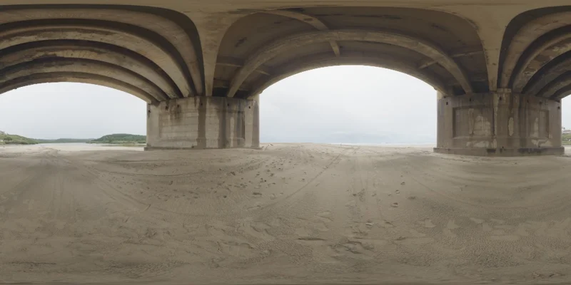 Beach Cloudy Bridge