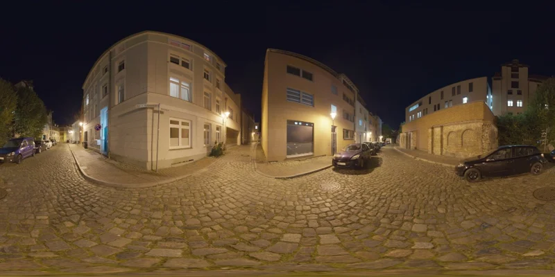 Cobblestone Street Night