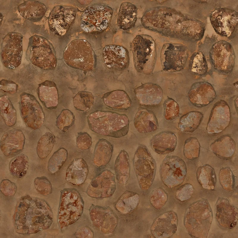 Rock Embedded Concrete Wall