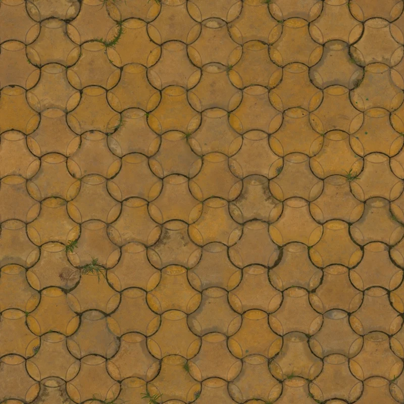 Worn Patterned Pavers