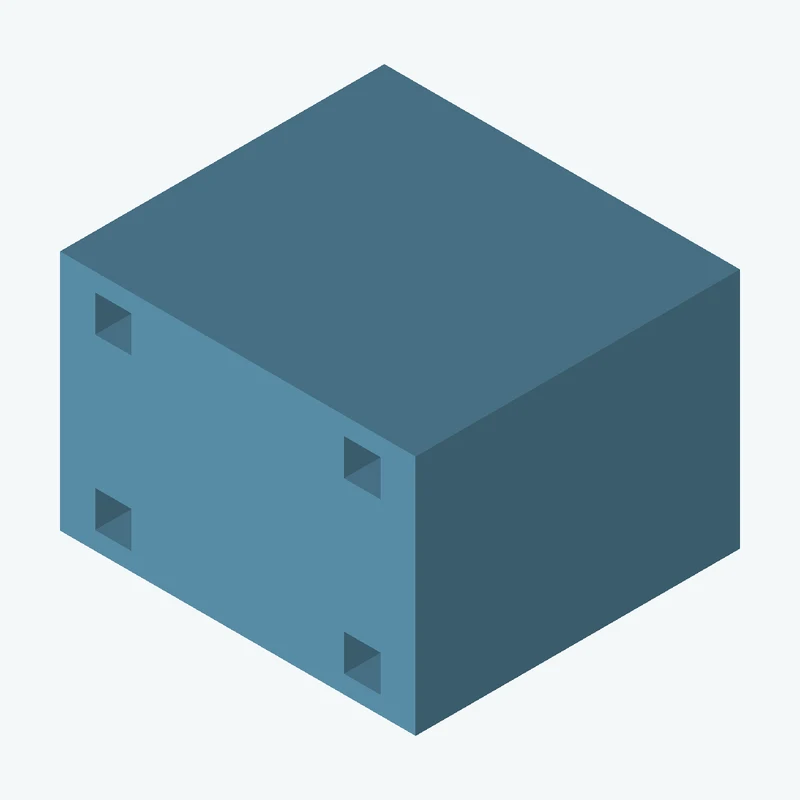 Rectangular body, 75 × 51 × 68.4 mm (W×D×H) — 0624