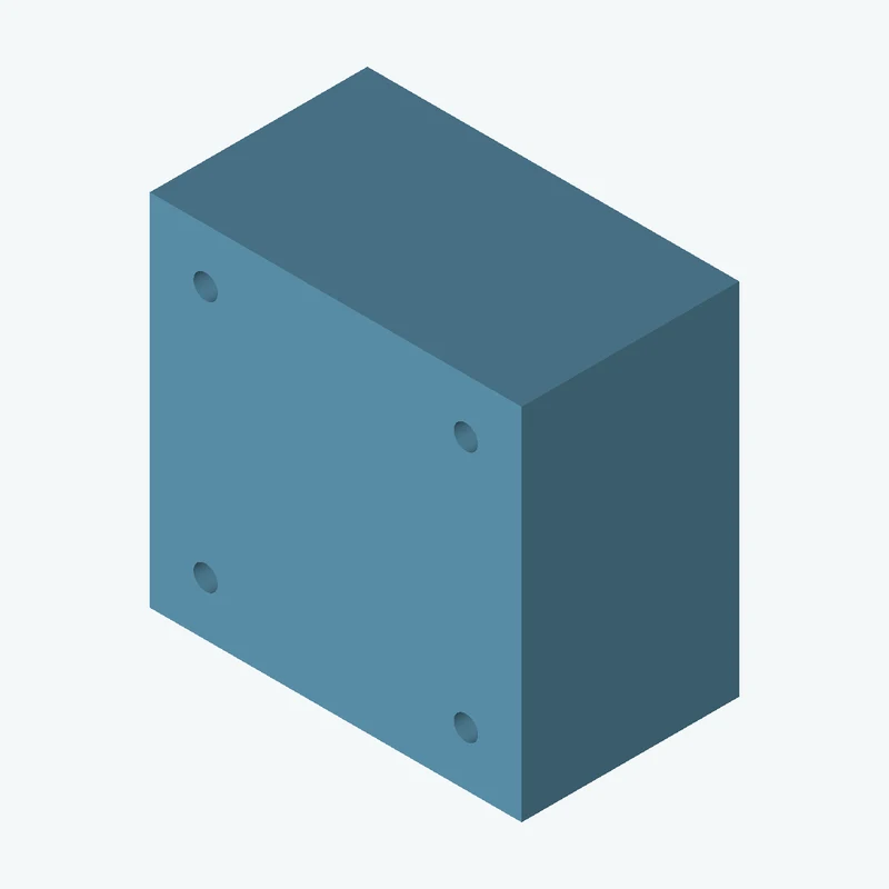 Rectangular body, 98.46 × 95.3 × 57.6 mm (W×D×H) — 0674