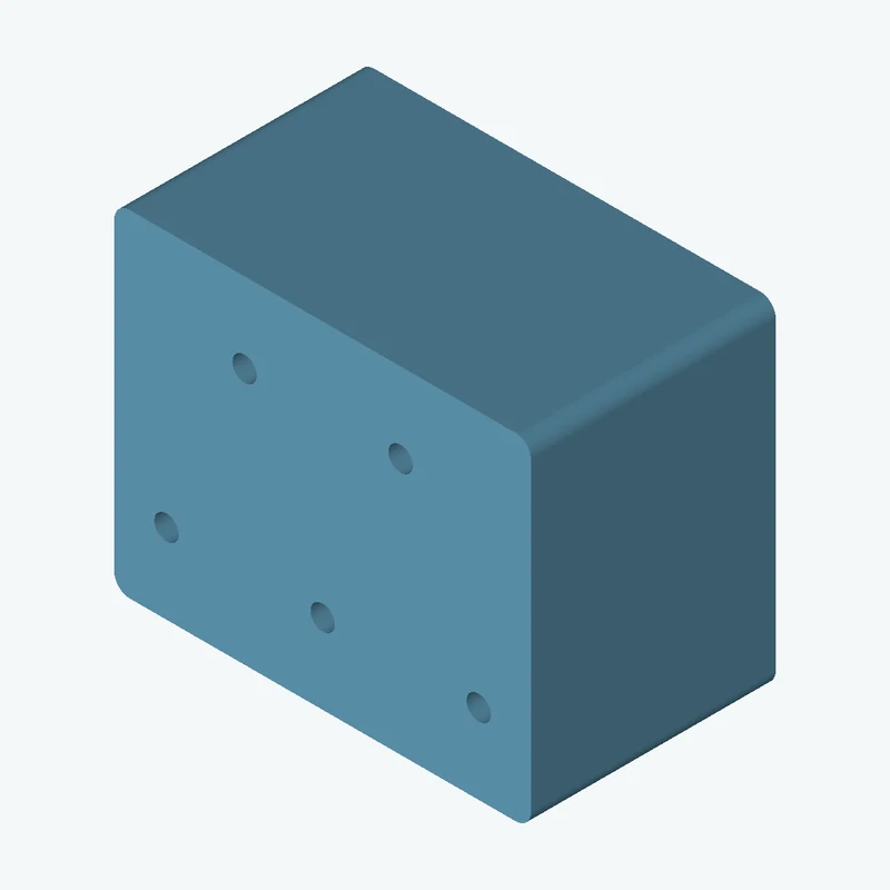 Rectangular body, 55 × 44.4 × 32.3 mm (W×D×H) — 0721