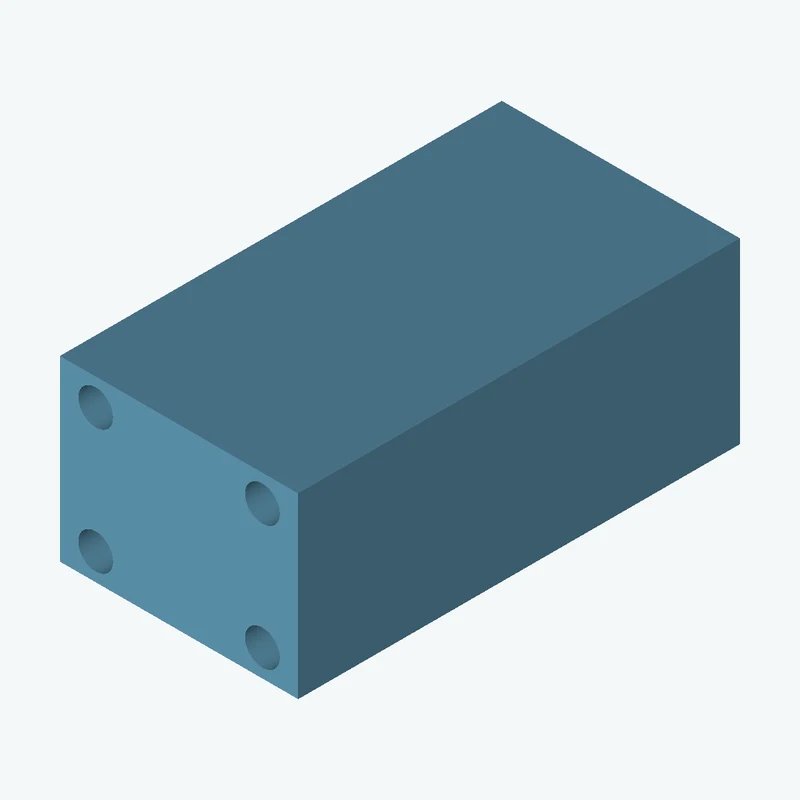 Rectangular body, 29.54 × 22.1 × 54.8 mm (W×D×H) — 0726