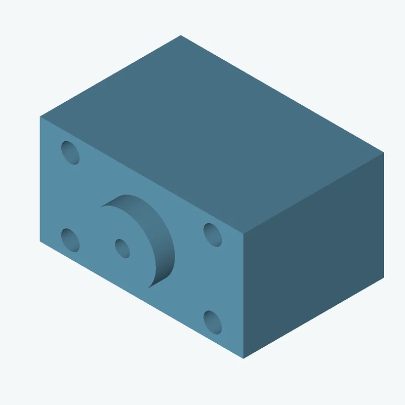 Rectangular body, 58.61 × 31.2 × 40.6 mm (W×D×H) — 0736