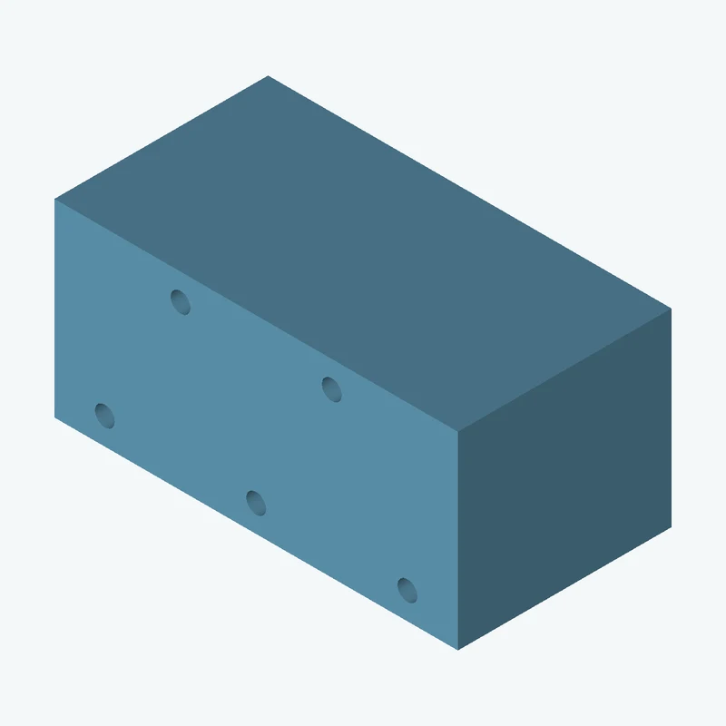 Rectangular body, 34.94 × 16.4 × 18.5 mm (W×D×H) — 0870