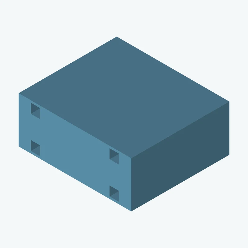 Rectangular body, 45 × 18.4 × 39.2 mm (W×D×H) — 0875