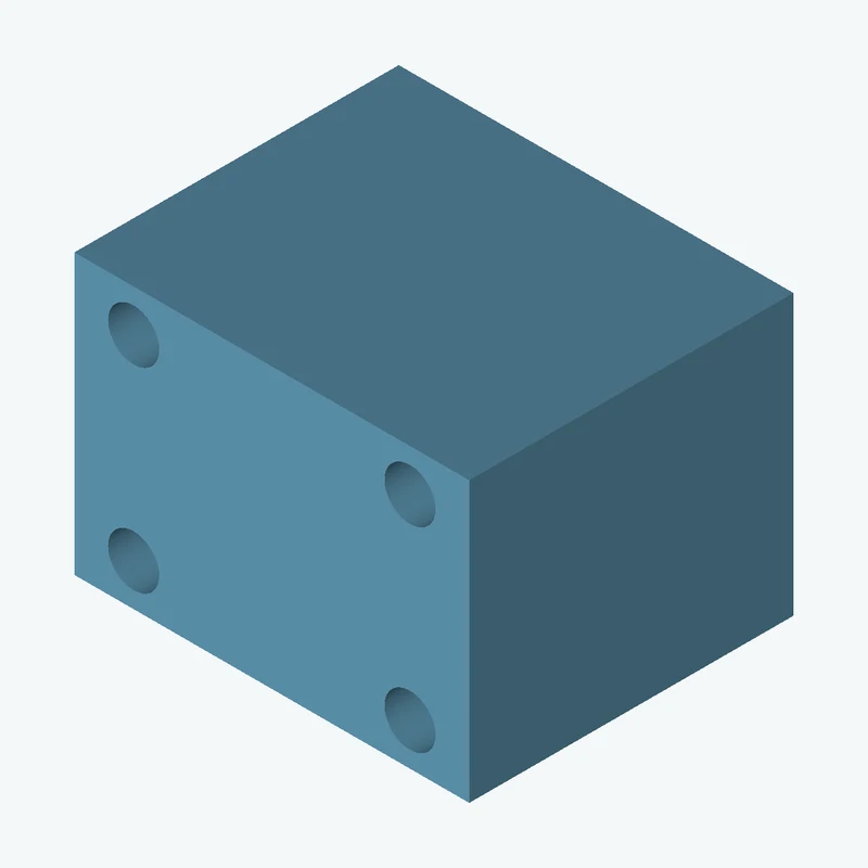 Rectangular body, 65 × 46 × 53.4 mm (W×D×H) — 0895