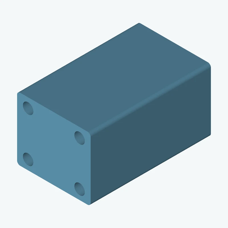 Rectangular body, 45 × 38.7 × 73.6 mm (W×D×H) — 0995