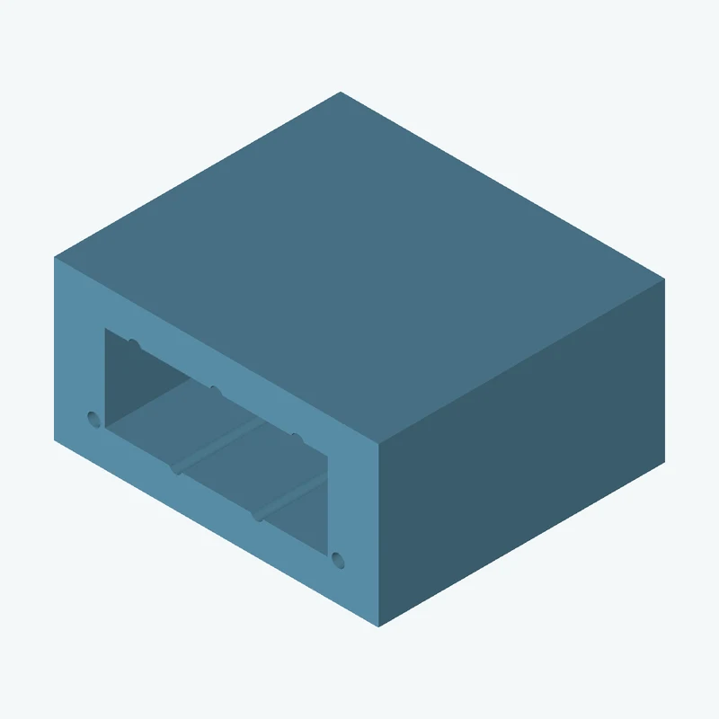 Rectangular body, 58.2 × 28.5 × 51.4 mm (W×D×H) — 1094