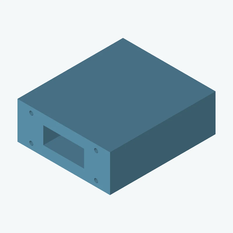 Rectangular body, 75.05 × 30.1 × 85.6 mm (W×D×H) — 1186