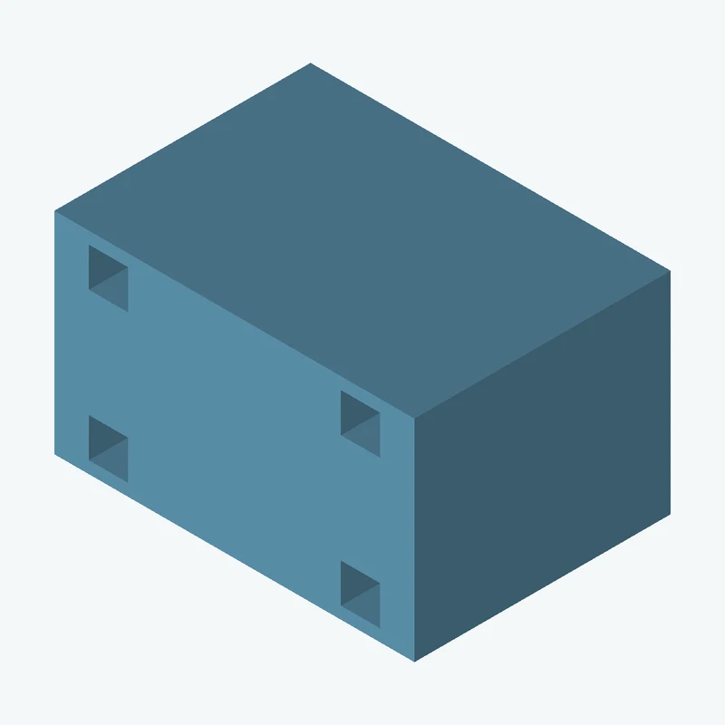 Rectangular body, 35 × 20.5 × 24.9 mm (W×D×H) — 1233
