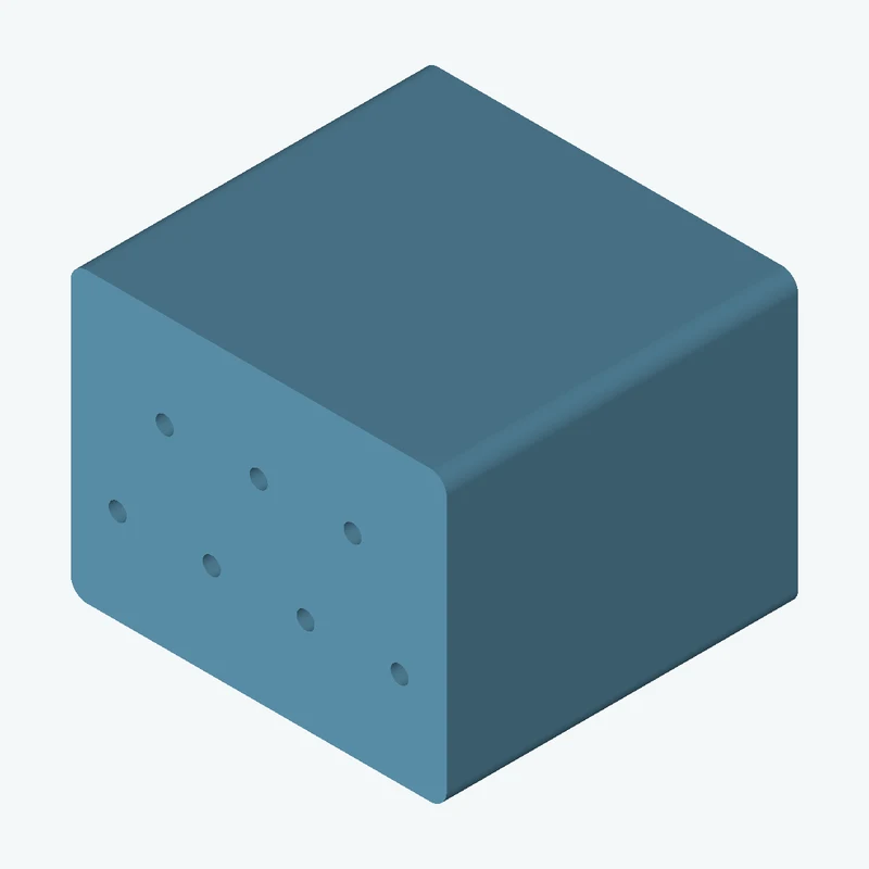Rectangular body, 90 × 69.1 × 84.2 mm (W×D×H) — 1429